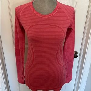 Lululemon Swiftly Tech Pink Long Sleeve Slim Fit Shirt Size 6